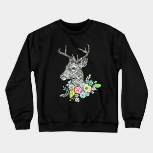 Floral Deer - 1. Crewneck Sweatshirt